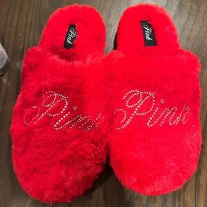 NWT PINK Victoria's Secret Red Slippers